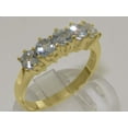 thumbnail image 2 of LBG British Made 14k Yellow Gold Natural Aquamarine Womens Eternity Ring - 33 size options - Size 5.25, 2 of 9