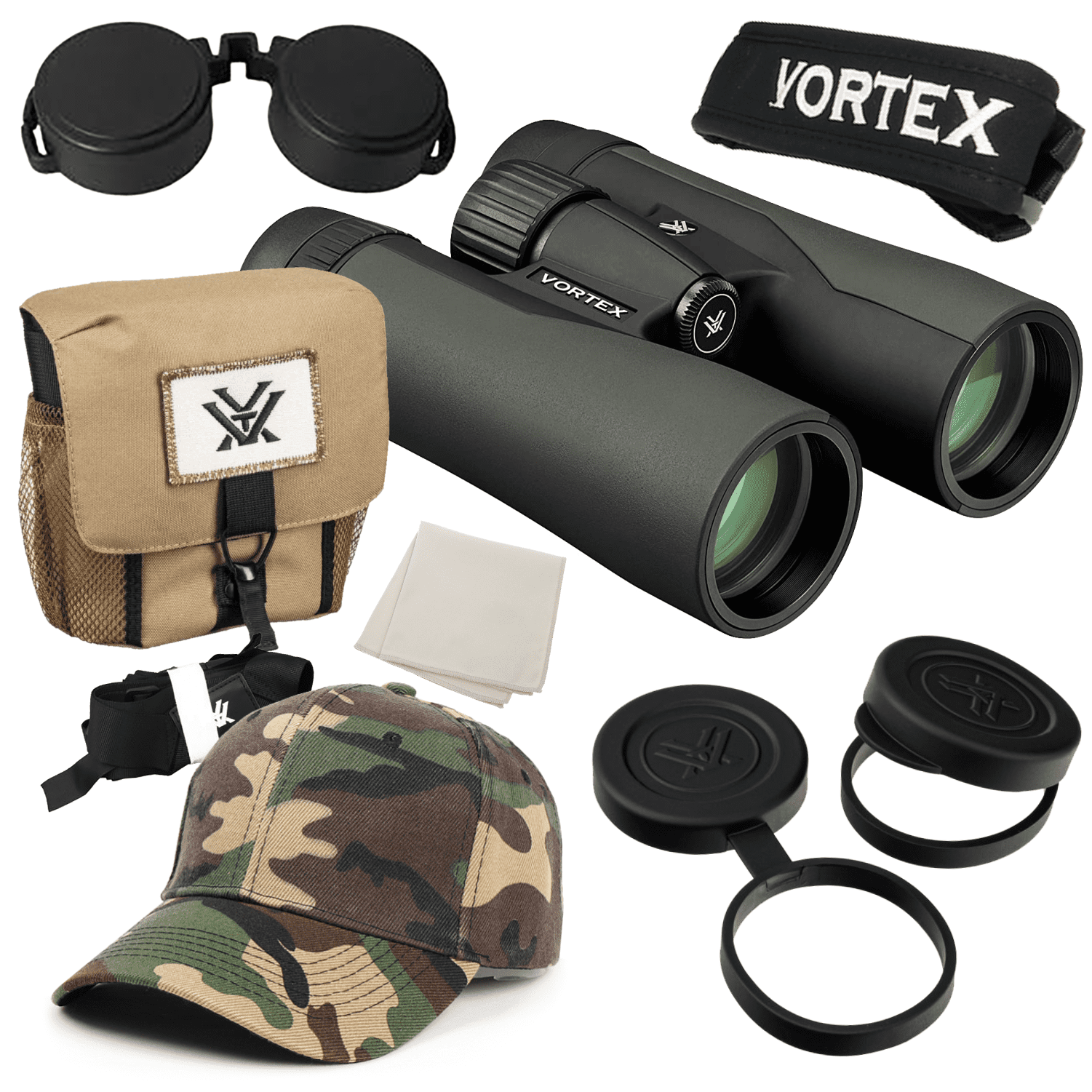 Vortex Optics Crossfire HD 10x42 Green 23 oz Binocular with Free Hat