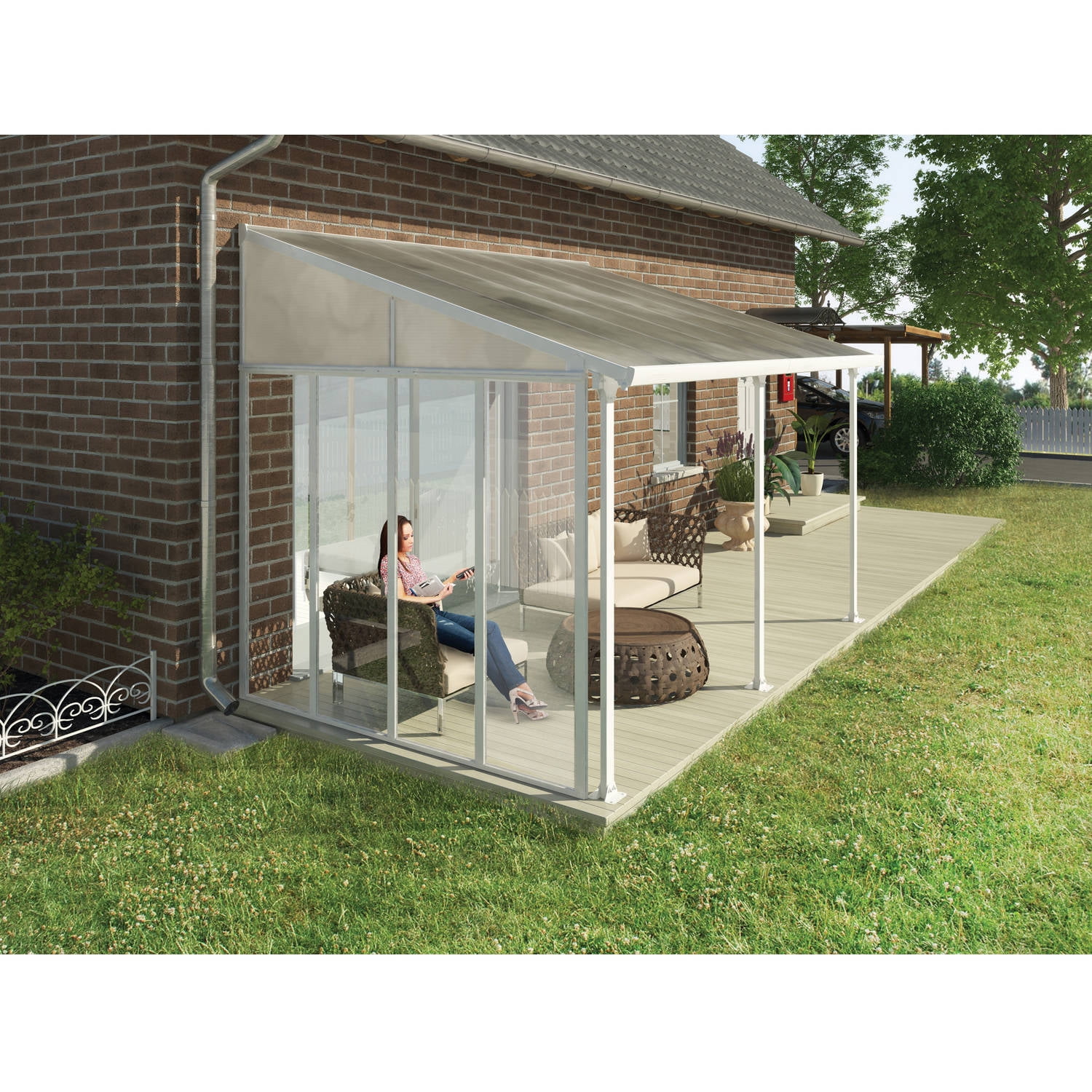 Palram Feria Patio Cover Sidewall Kit 10 White Com