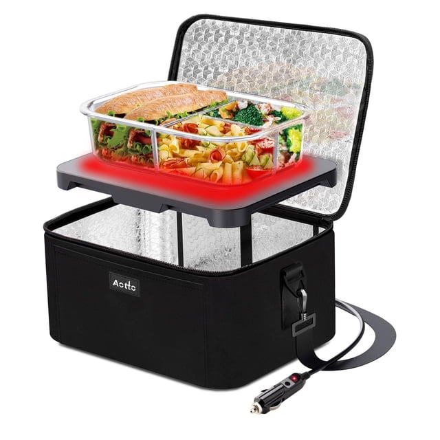 Aotto Electric Lunch Box Food Heater, 12V/24V Car Food Warmer, Portable Oven Heated Lunch Box for Adults - Cook, Reheat & Keep Meals Warm for Vehicle
