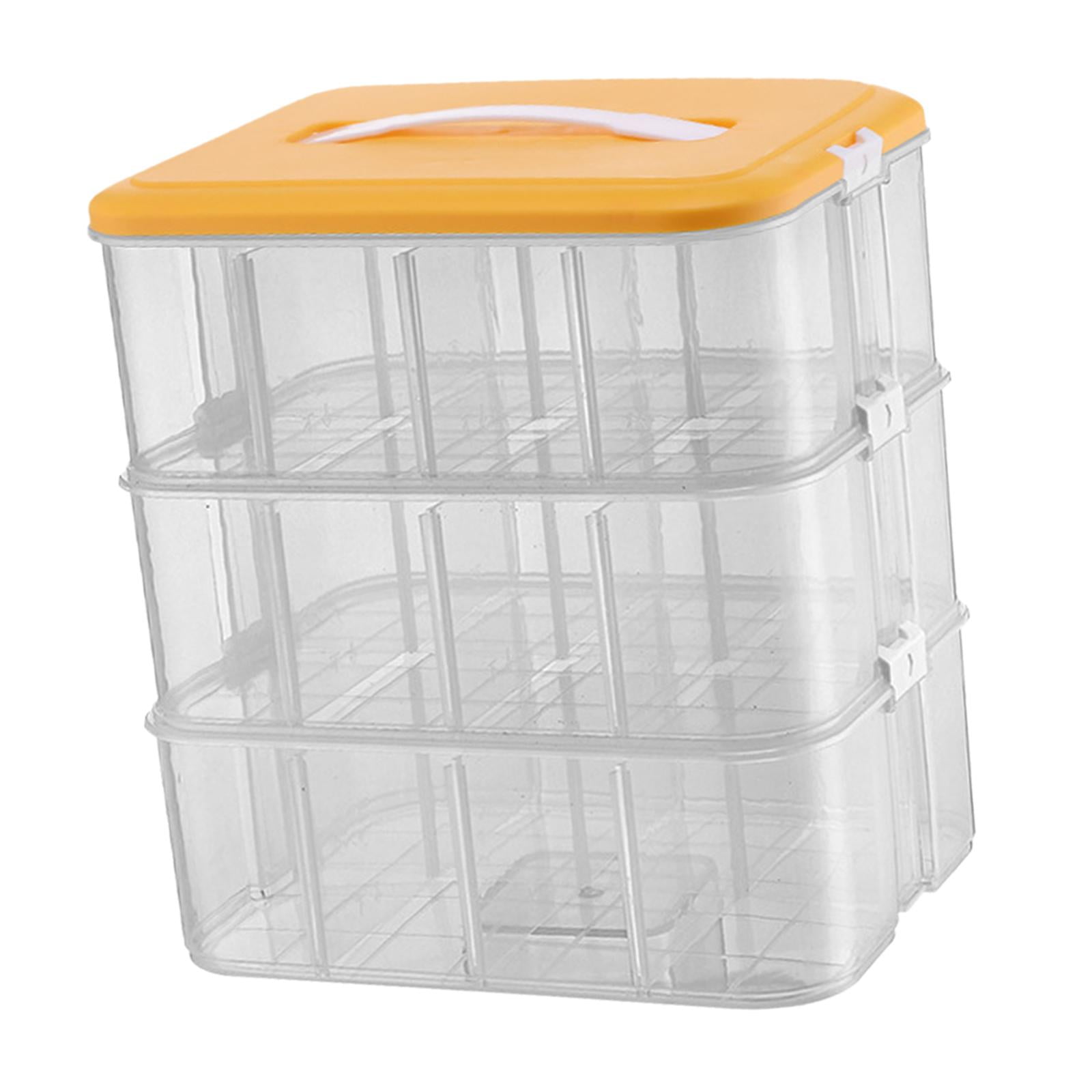 Fiocias Portable Building Blocks Storage Gaming Building Blocks Container Case for Craft three floors
