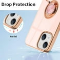 thumbnail image 2 of for iPhone 13 Case with Ring Holder Luxury Glitter Plating Gold Edge 360 Rotation Kickstand Phone Case for Women Shockproof Soft TPU Anti-Scratch Protective Cover Case-Pink, 2 of 12