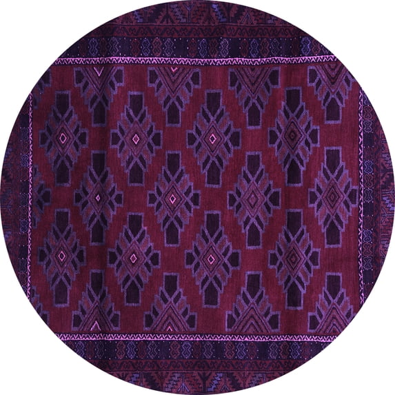 Ahgly Company Indoor Round Southwestern Purple Country Area Rugs, 4' Round