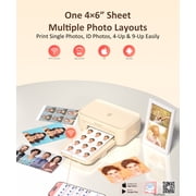 HPRT CP4100 4x6 Photo Printer(108 Sheets & 2 Ribbons) Full-Color Thermal Dye Sublimation Wi-Fi Printing, Instant Picture Printer for Phone, AR Video, Fun App, Home Use, Beige
