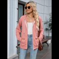 thumbnail image 4 of Sudadera con Capucha Informal con Cremallera para Mujer, Cómoda, Holgada, de Larga, Color Liso, con Bolsillos. Rosa XXL, 4 of 10