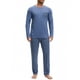thumbnail image 4 of INSPIRE CHIC Conjunto de Pijamas de Manga Larga de 2 Piezas para Hombre con Patrón de Rayas Casual S Azul Gris, 4 of 6