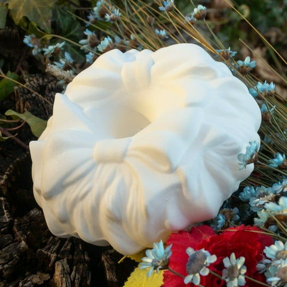 Christmas Holly Pil Candle Holder 4" STOCK Ceramic Bisque Ready To Paint Pottery