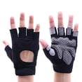 thumbnail image 1 of Negro cuatro tamaños de guantes de muñeca con cinturón de fitness de silicona antideslizante, tela de ropa de alta elasticidad, L, 1 of 5
