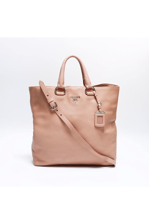 Pre-Owned Prada 2-way leather shoulder bag with silver hardware, pink, WS12533