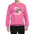 thumbnail image 3 of Nobody Fights Alone Watercolor Sparkles Breast Cancer Awareness Unisex Crewneck Graphic Sweatshirt, Neon Pink, Small, 3 of 5