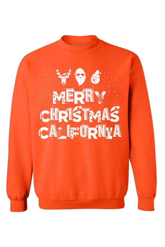 Merry Christmas California Sweatshirt California Christmas Holiday Sweatshirt California Christmas Sweater Merry Christmas Sweatshirt for Men and for Women Xmas Gifts Cali Love Sweater