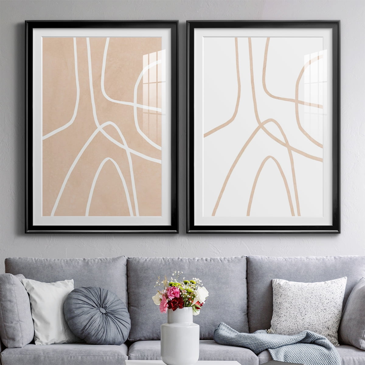 Wexford Home Clean Contour I Premium Framed Print, 30.5" x 42.5" - Ready to Hang, Black (Set of 2)