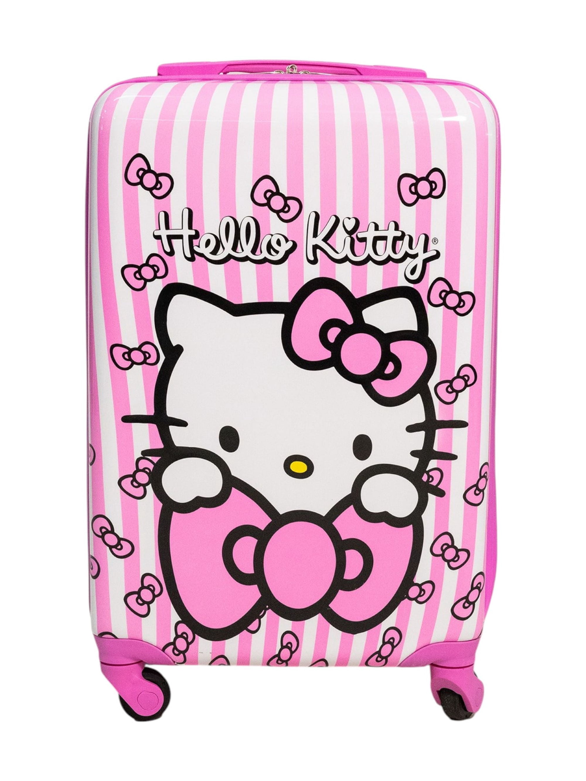 Kid's Sanrio Hello Kitty Character 18" Carry on Hardside ABS Spinner Luggage Suitcase, Pink