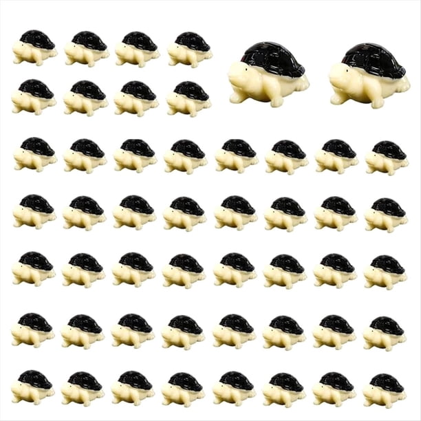 50 Piezas Mini Figuras de Animales Miniaturas de Animales Pequeños de Resina Miniatura de Animales Salvajes (Tortuga)