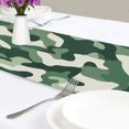 thumbnail image 4 of Yayeee Table Runner 90 inches Long for Home Kitchen Rectangle Dining Table Holiday Party Decoration, Light Green Camouflage Design, 4 of 7