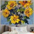 thumbnail image 2 of Orinice Yellow Flowers Tapestry Wall Hanging Unique Style Graphic Tapestries Home Wall Decor Art for Living Room Bedroom Apartment Farmhouse Dorm 40x30inch, 2 of 6