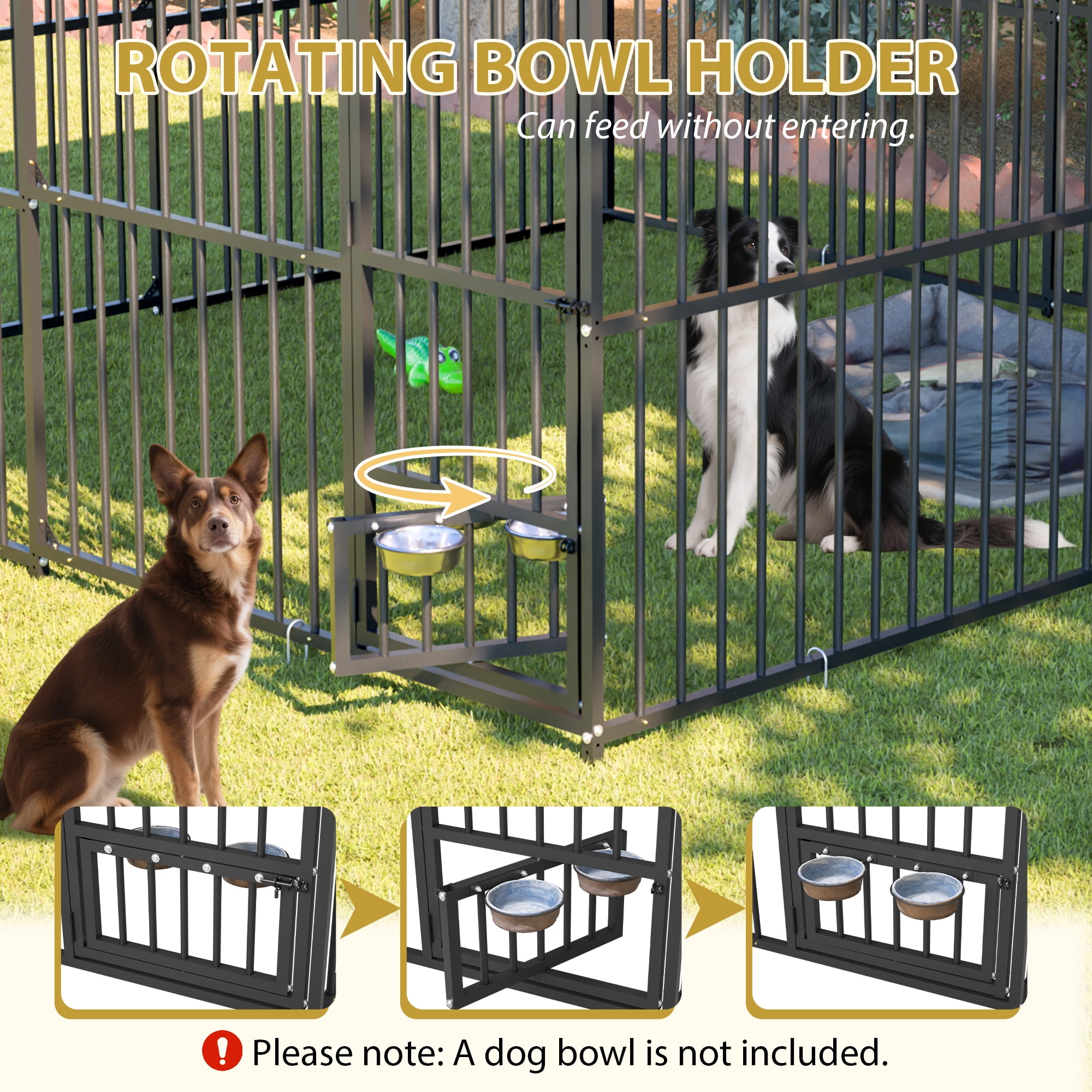 LZBEITEM 10 x 10 ft ( 118" x 118" x 71" ) Outdoor Dog Kennel Outside Large Heavy Duty Shade Dog Pen Playpen Pet Dog Enclosure Crate Dog Run House with UV & Waterproof Cover