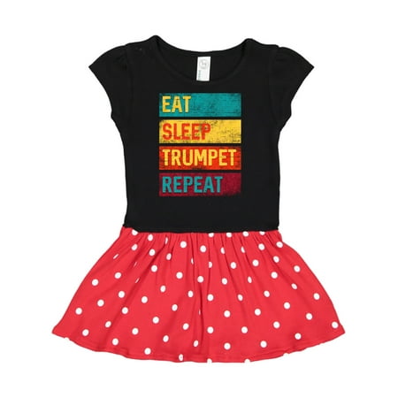 

Inktastic Trumpet Player Eat Sleep Trumpet Repeat Gift Toddler Girl Dress