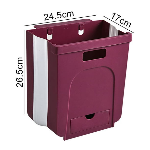 Cubo De Basura Colgante Para Cocina, Cubo De Basura Plegable Montado En La Pared Para Debajo Del Fregadero, Cubo De Basura Plegable Para Inodoro Para Dormitorio, Baño, Oficina Y Coche Methold HA022669-00