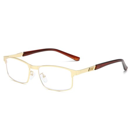 Men Women Vintage Simple Classic Anti-Blue Light Eye Protection Business Reading Glasses Ultra Light Glasses GOLD STRENGTH 400