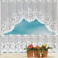 thumbnail image 4 of Ensemble de 2 Pcs Rideau en Dentelle Design en Dentelle Translucide Style Vintage Ensemble de Rideaux de Café à 2 Niveaux pour la Maison, 4 of 7