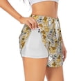 thumbnail image 3 of Lsque Music Dancing Cat Printed Women's Running Shorts with Liner Pockets,Elastic Quick Dry Workout Athletic Gym Yoga Shorts,Womens High Waist Shorts-Large, 3 of 9
