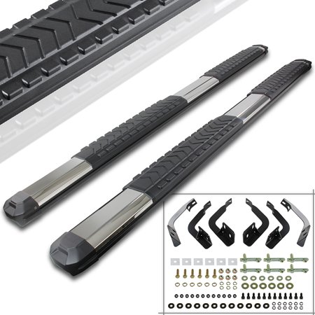Dodge Ram Traction Bars - Spec-D Tuning 2009-2018 Dodge Ram 1500 Crew Cab S/S Aluminum Side Step Nerf Bars Boards 09 10 11 12 13 14 15 16 (Left + Right)