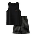 thumbnail image 3 of RKSTN Plus Size Pajamas Mens Cotton 2 Piece Pajamas Set Sleeveless Tank Tops and Vertical Stripes Pajama Shorts Set Summer Comfy Sleepwear Sets, 3 of 4