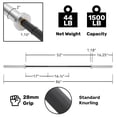 thumbnail image 7 of Philosophy Gym 86" Olympic Barbell - 20KG 28mm 190K PSI 1500LB Capacity Weightlifting & Powerlifting Bar, 7 of 7