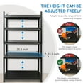 thumbnail image 4 of 4 Pack72"H Garage Storage Shelving Heavy Duty, Adjustable 5-Tier Metal Shelves for Storage, Basement Shelving Utility Shelf Rack, 2000 lbs Capacity, 72"H*35.4"W*15.7"D, Black, 4 of 10