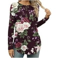 thumbnail image 7 of Women's Long Sleeve Shirts Casual Crew Neck Fall Tunic Tops Blouse Dressy Loose Fall Winter T-Shirts, 7 of 7
