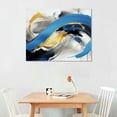 thumbnail image 3 of PIKWEEK  Blue Abstract Wall Art - Fantasy Colorful Painting on Canvas for Living Room, Geometric Lines Print Picture, Abstract Artwork for Home Décor, 3 of 5