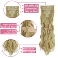 thumbnail image 4 of 24" 7Pcs 16 Clips Long Curly Straight Full Head Clip in Synthetic Hair Extensions Double Weft, 4 of 6