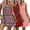 Boho+wine Red+pink, variant on Ekouaer 3 Pack Nightgowns of Women Tank Sleep Shirts Sleeveless Nightshirt for Sleeping Sleepwear