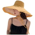 thumbnail image 2 of Shadoumai Packable Reversible Large Brim Sun Hat for Women - 6.9" Super Wide-Brim UV-Protection Women's Sun Beach Hats with Strap, 2 of 4