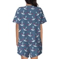 thumbnail image 4 of Womens Pajama Sets With Pocket, cute red heart anchor Lounge Sets Short Sleeve Sleepwear PJ Sets for Women, 4 of 6