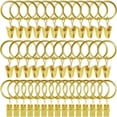 thumbnail image 1 of Anillos de cortina con clips WeekSeight, paquete de 44, dorados, 1 of 8