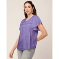 thumbnail image 5 of Moomaya Womens Solid Tunic Top Round Neck Flutter Sleeves Casual Summer Top, 5 of 9