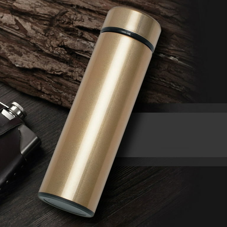 Golden Vacuum Flask, Stainless Steel Double Walled Insulated Water