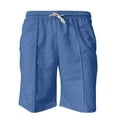 thumbnail image 4 of VERUGU Mens Shorts Cotton Elastic Drawstring Solid Color Sports Casual Shorts Sweatpants with Pocket Light Blue 5XL, 4 of 6