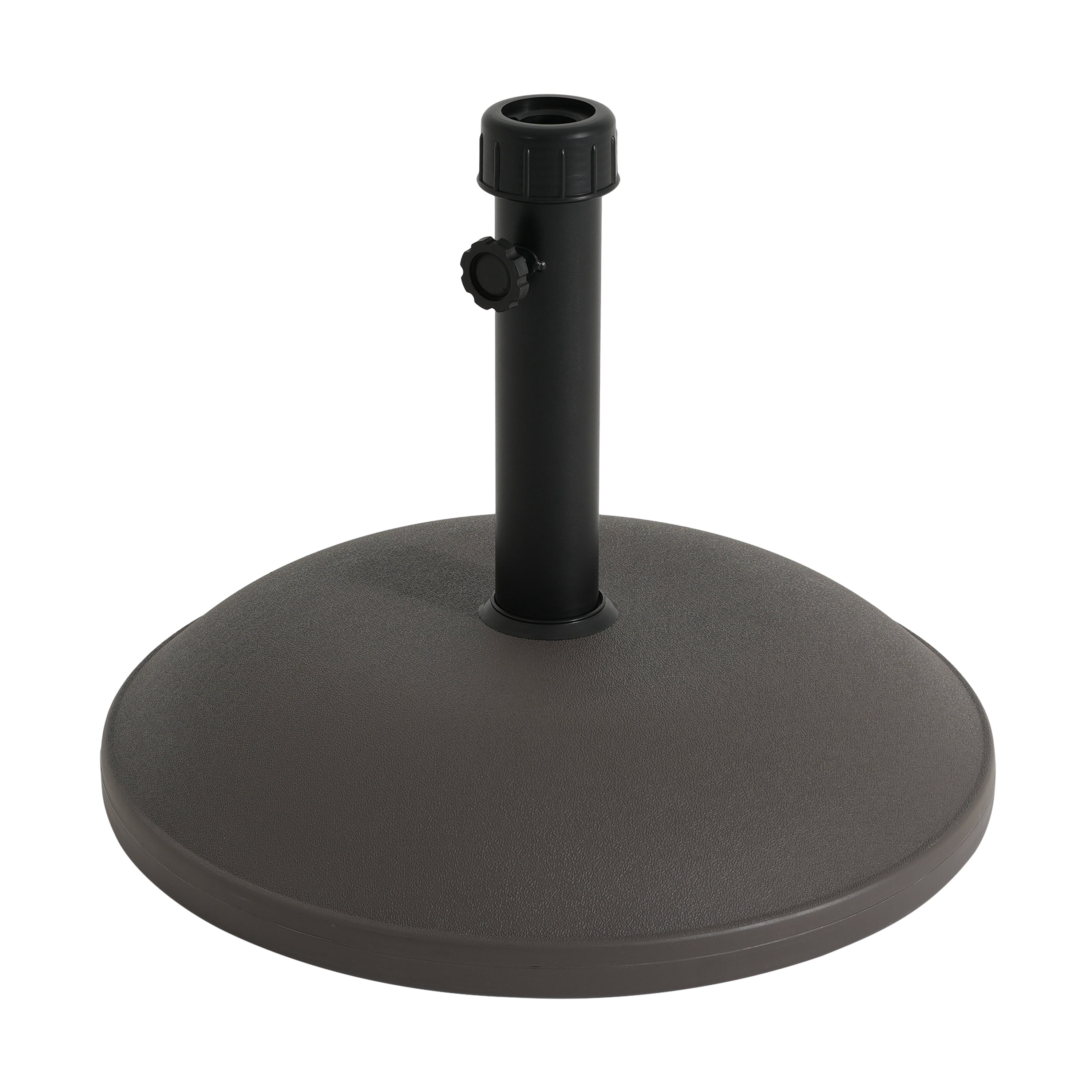 Umbrella Base 68 Pound Round with Concrete Fill and Resin Shell, Heavy Duty Patio Umbrella Stand and Outdoor Shade Base, Brown