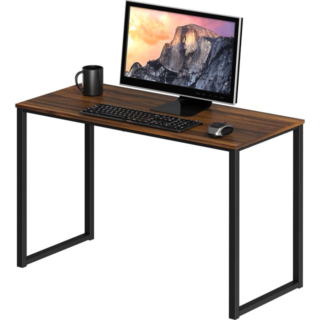 Commercial-Grade Office Computer Desk x cm Silver w/Espresso Top
