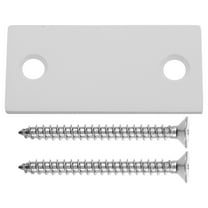 PENIKOKO 1Set White Rectangular Stainless Steel Deadbolt Cover Plate For Home Renovation And Door Edge Repair