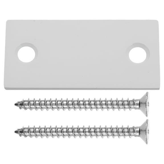 PENIKOKO 1Set White Rectangular Stainless Steel Deadbolt Cover Plate For Home Renovation And Door Edge Repair