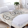 thumbnail image 3 of Cute Fluffy White Animal with Lion Design - Durable Soft & Warm Flannel Blanket for Sofa Travel Bed Chair - Cozy & Adorable, 3 of 7