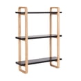 thumbnail image 4 of Kate and Laurel Summit Modern Three-Tier Wall Shelf, 18 x 6 x 25, Black and Natural Wood, Transitional Decorative Multi-Tiered Storage Shelf Wall Organizer for Decor and Display, 4 of 9
