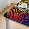 thumbnail image 5 of Acheng Fingerprint Heart Rainbow Swirl Square Tablecloth with Elastic Edge 100% Polyester Fiber 52*52, 5 of 8
