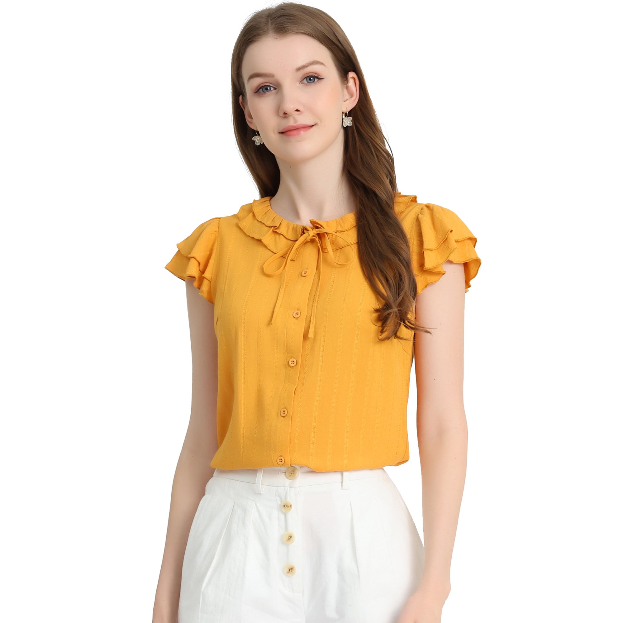 Chemise Hawaïenne Femme – Manches Courtes, Imprimé Floral, Col à Revers, Tunique Décontractée Pour Le Bureau
