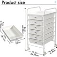 thumbnail image 4 of Hltser 6-Drawer Rolling Storage Cart  Plastic Drawer Storage Organizer Rolling Cart  Multipurpos Utility Cart for Classroom Art Craft Supplies Dresser Closet Bathroom Bedroom Kitchen Offi, 4 of 6