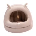 thumbnail image 4 of Cama cálida de invierno para gatos, cama pequeña y mediana para gatos con diseño de alce, cálida, universal, antideslizante, suave, casa semicerrada p S, 4 of 8